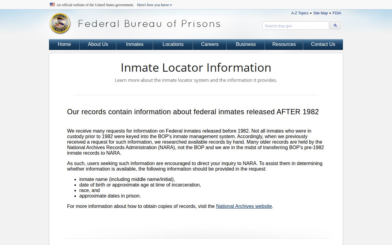 Federal Bureau of Prisons release date guidance for a Lincoln County matter