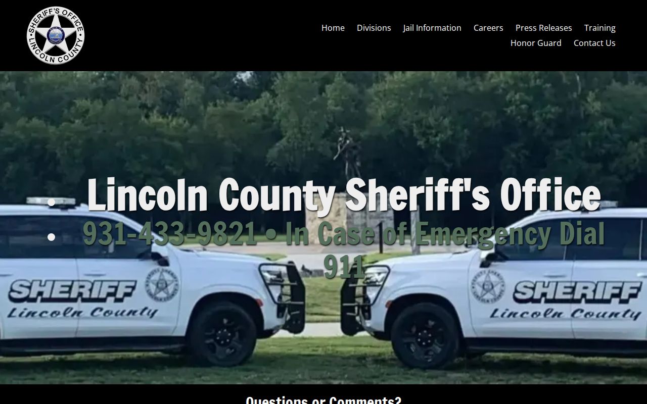 Lincoln County Sheriff detention release contact route